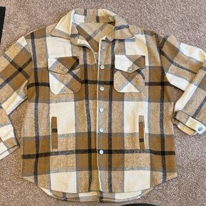 Plaid Shirt in Brown and Cream